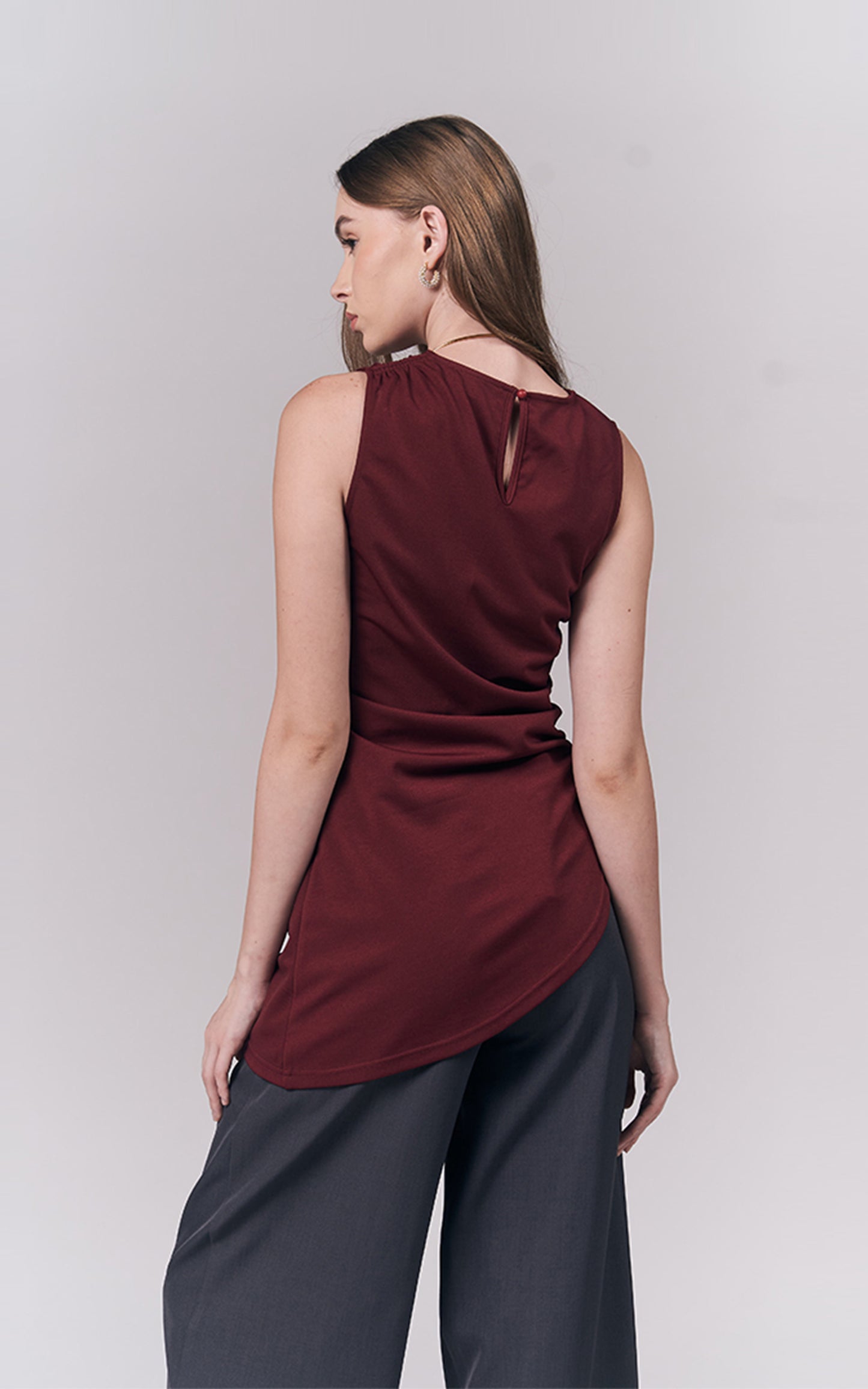 Jhill Sleeveless Top (Burgundy)