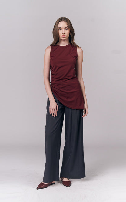 Jhill Sleeveless Top (Burgundy)