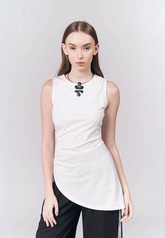 Jhill Sleeveless Top (Off-white)