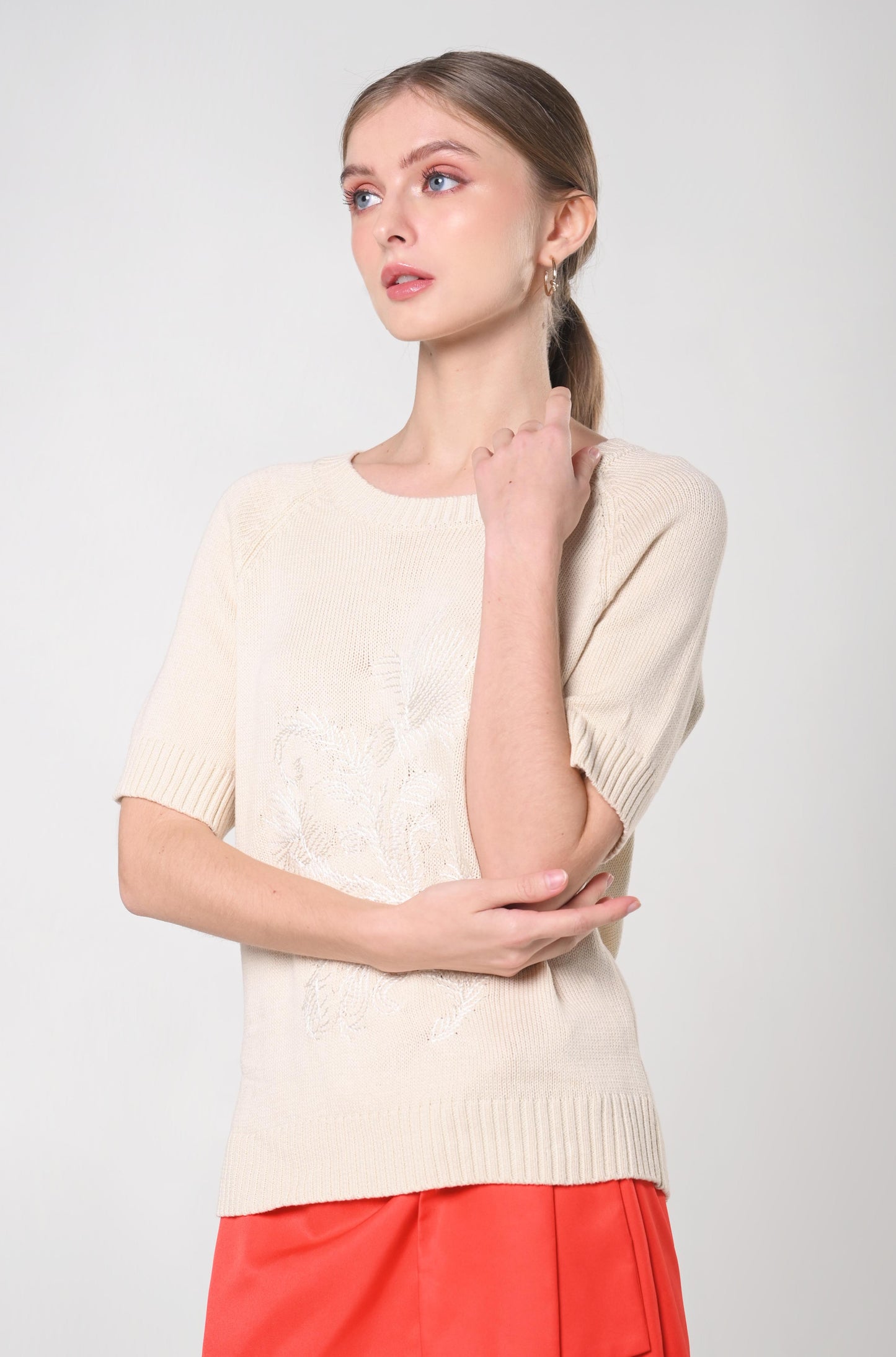 Secret Garden Jiana Short Sleeve Top (Beige)