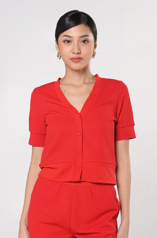 Secret Garden Jeiska Short Sleeve Top (Red)