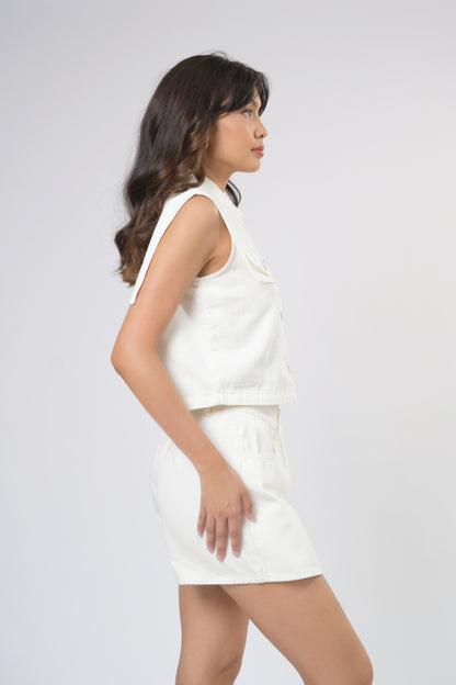 Plains & Prints X Mark Nicdao Kalaw Sleeveless Top (Off-White)