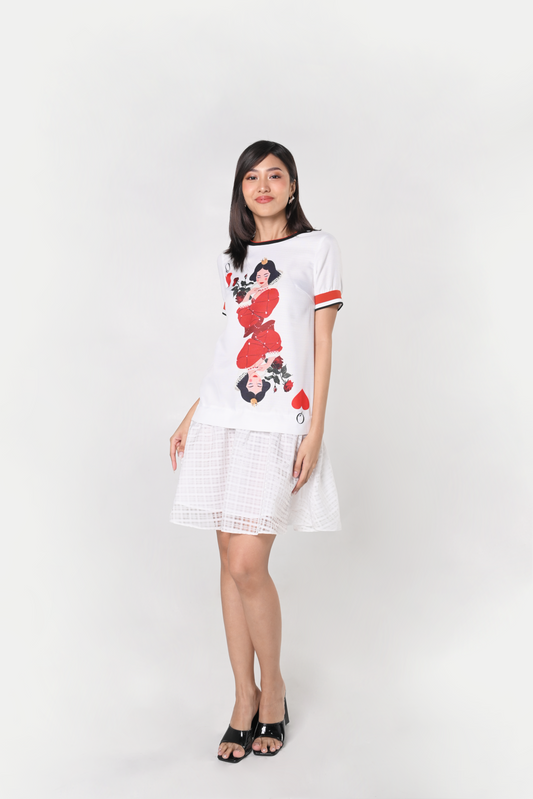 Wonderland Klaus Short Sleeve Dress (White)