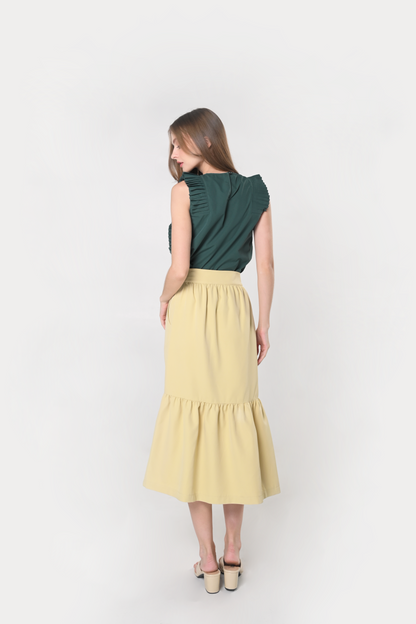 Wonderland Kleo Sleeveless Top (Dark Green)