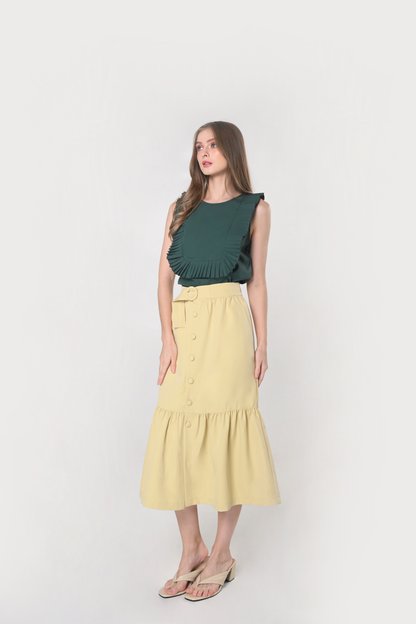 Wonderland Kleo Sleeveless Top (Dark Green)