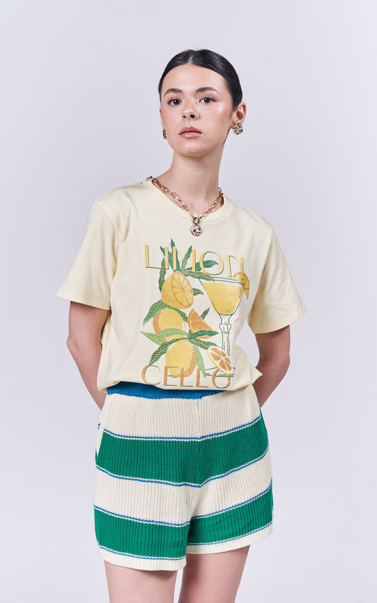 Summer Tees 2025 Lemoncello Short Sleeve Shirt Top (Yellow)