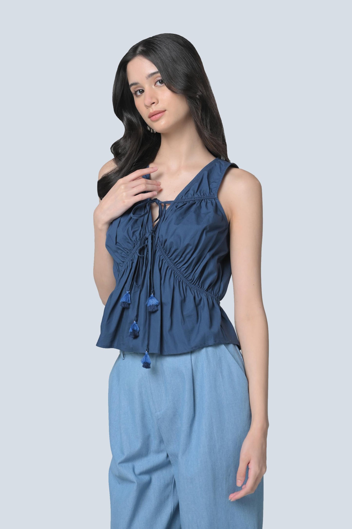 Brinn Sleeveless Top (Navy)