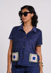 Archetype Summer Essentials Monroe Short Sleeve Top (Spot Print Navy)