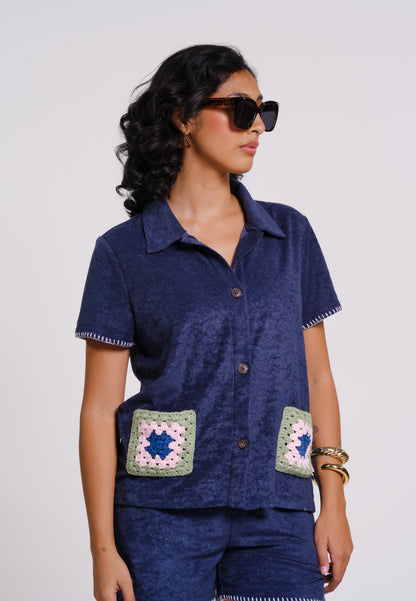 Archetype Summer Essentials Monroe Short Sleeve Top(Sp.Navy)