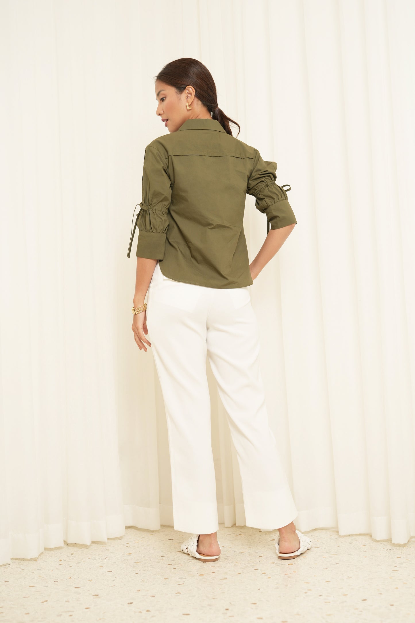 Fadia 5/8 Top (Olive)