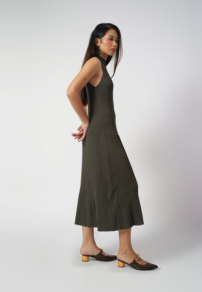 Raf Inez Sleeveless Dress  (Dark Sage)