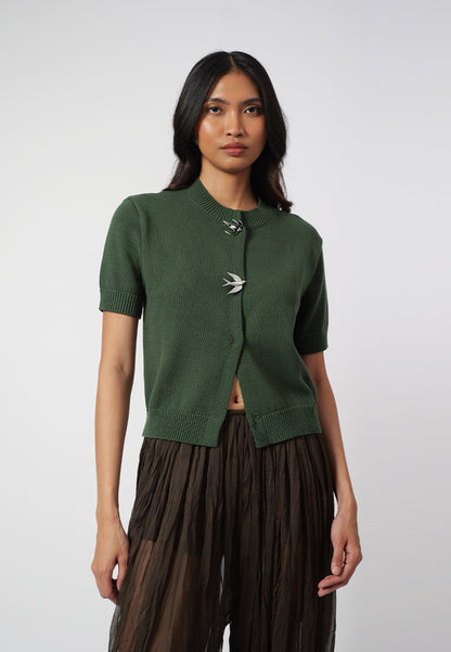 Raf Ivettes Short Sleeve Top (Green)