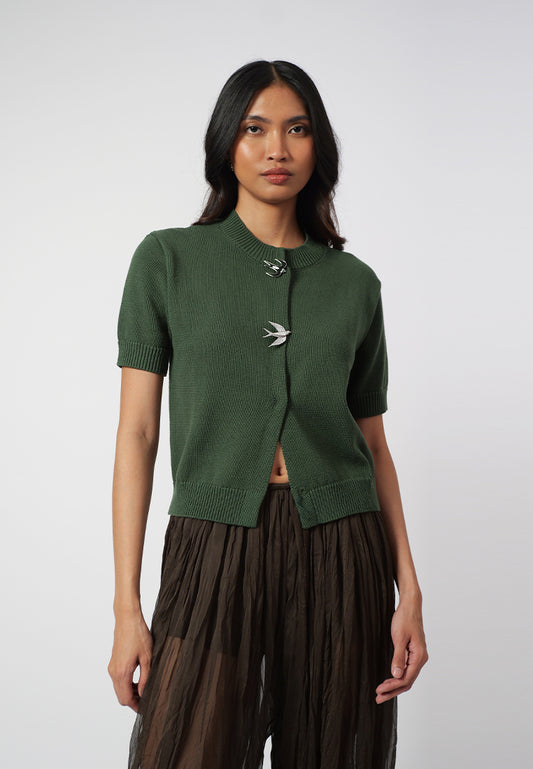 Raf Ivettes Short Sleeve Top (Green)
