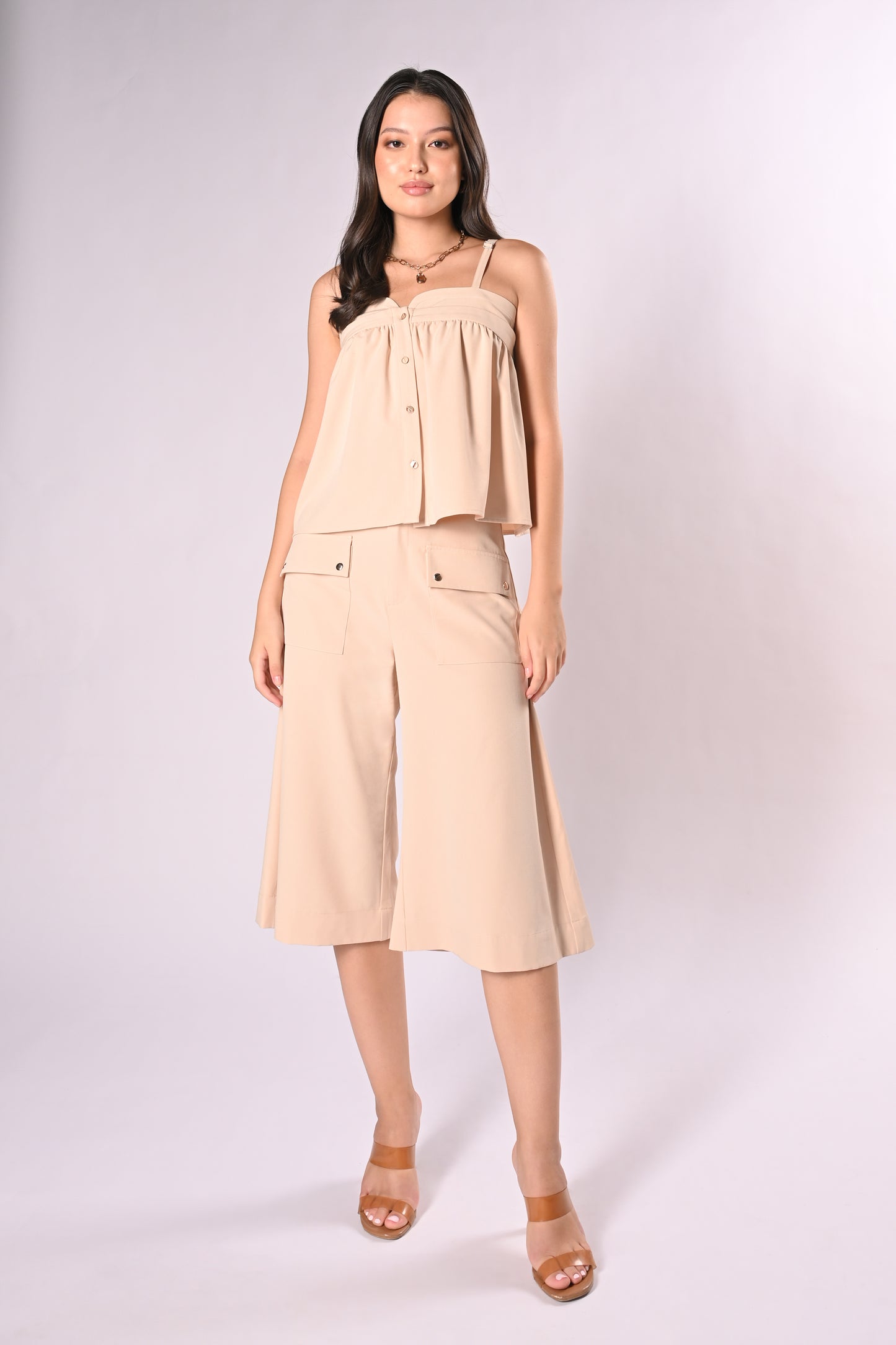 Voyage Harriet Sleeveless Top (Beige)