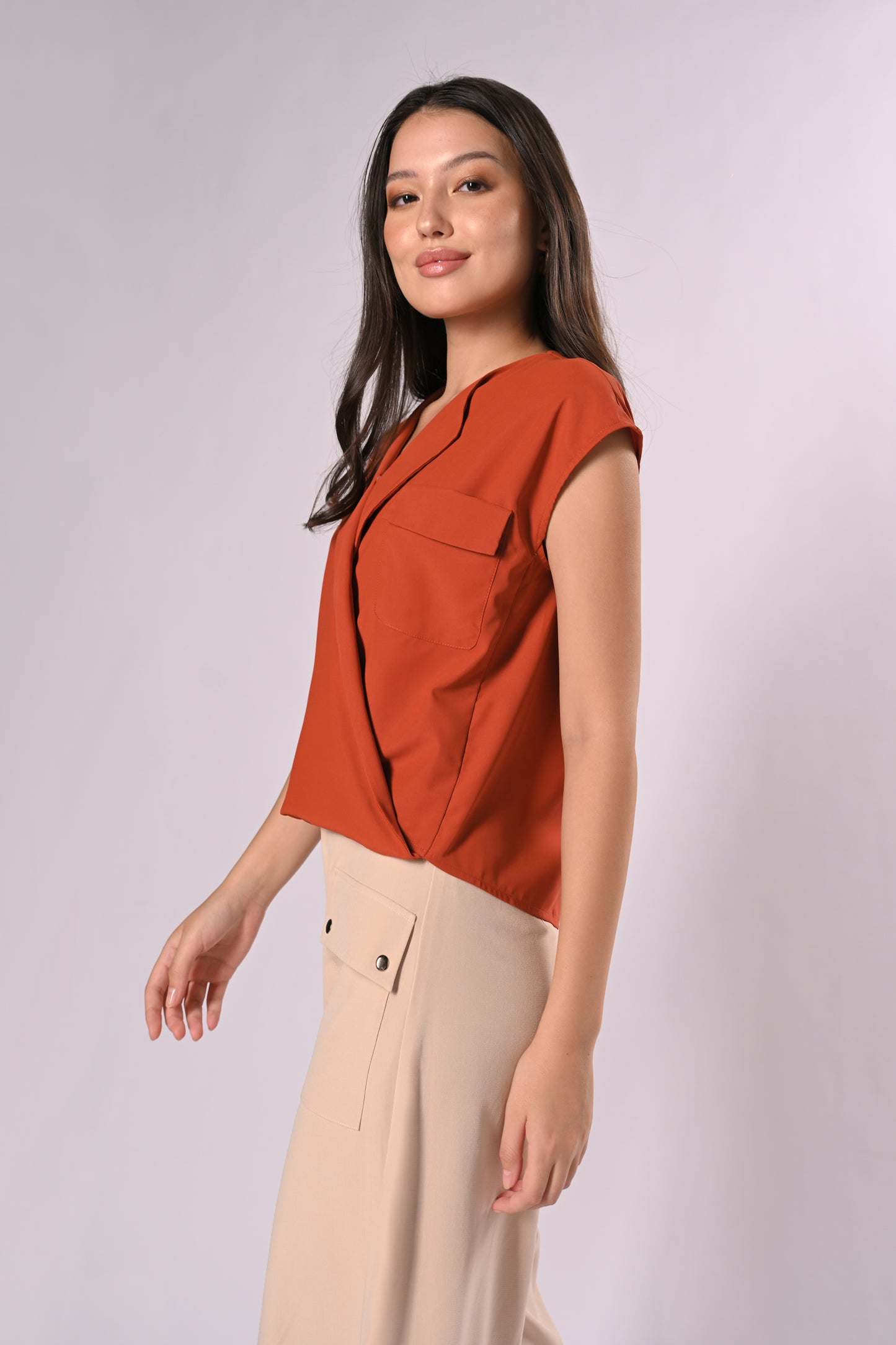 Voyage Haizea Sleeveless Top (Red Orange)