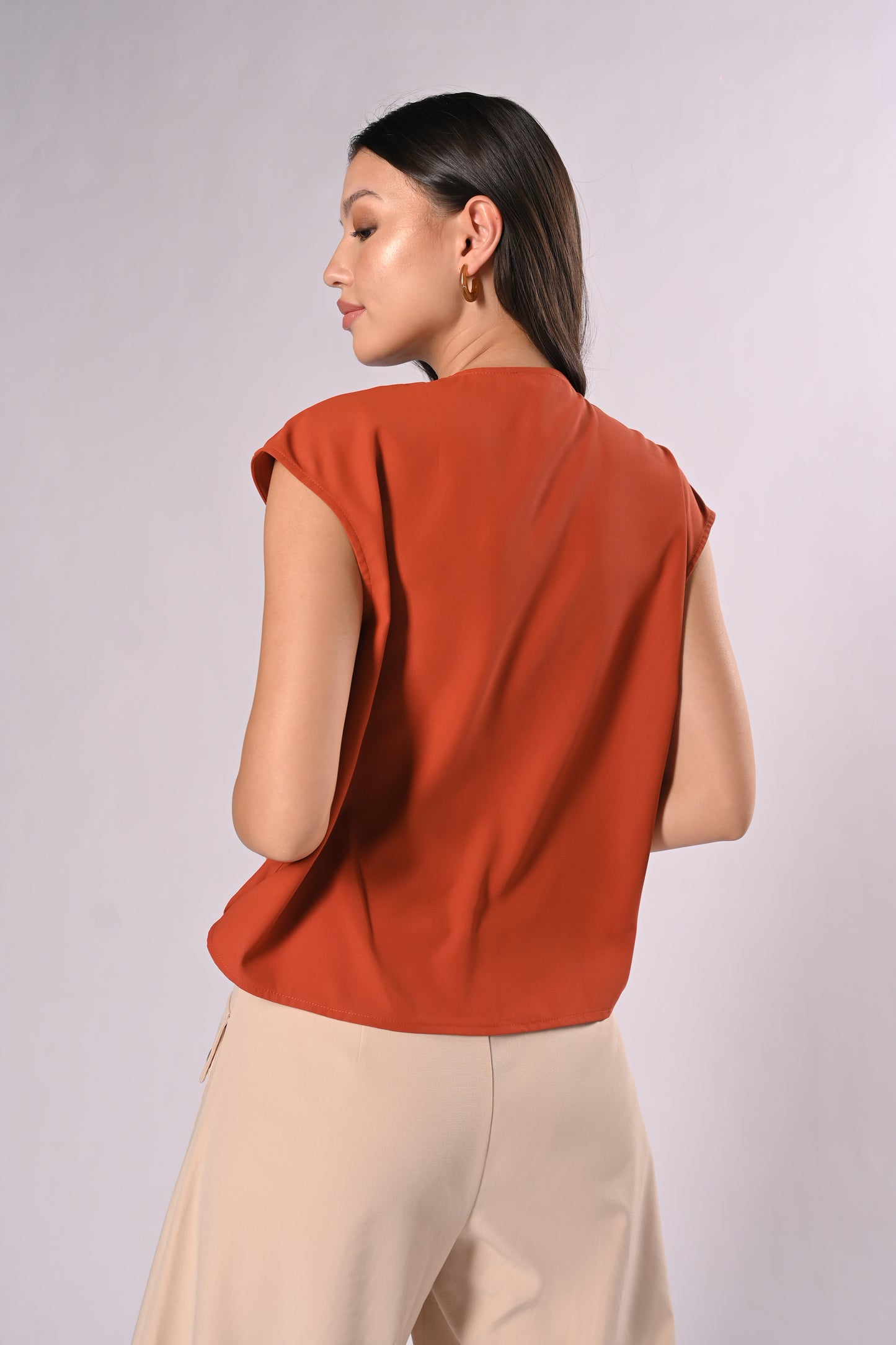 Voyage Haizea Sleeveless Top (Red Orange)