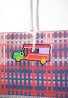 Plains & Prints × Pete Rich Tote Bag W/ Charm (Blue/Red)