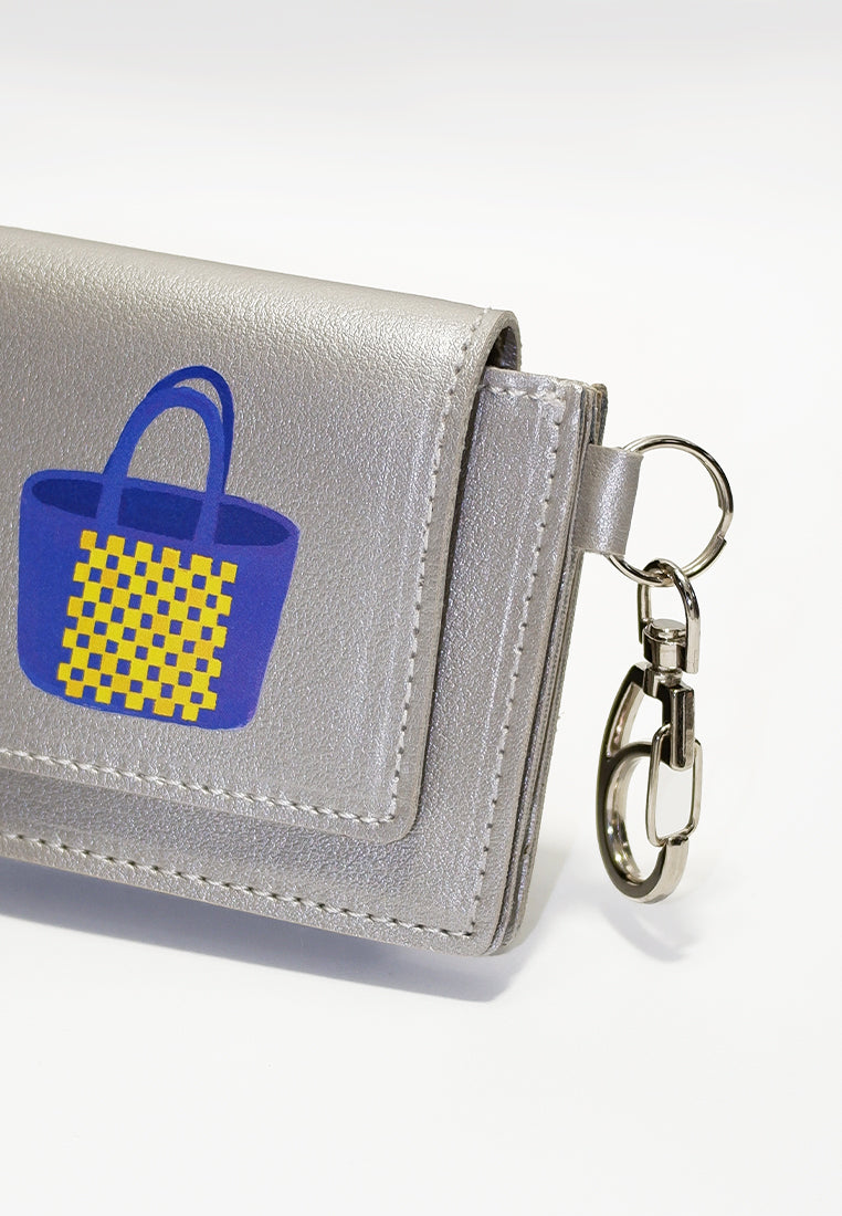 Plains & Prints × Pete Rich Card Wallet (Silver)