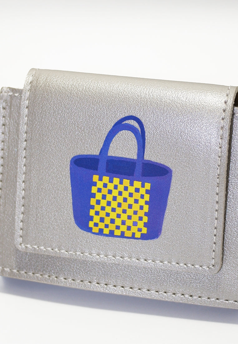 Plains & Prints × Pete Rich Card Wallet (Silver)