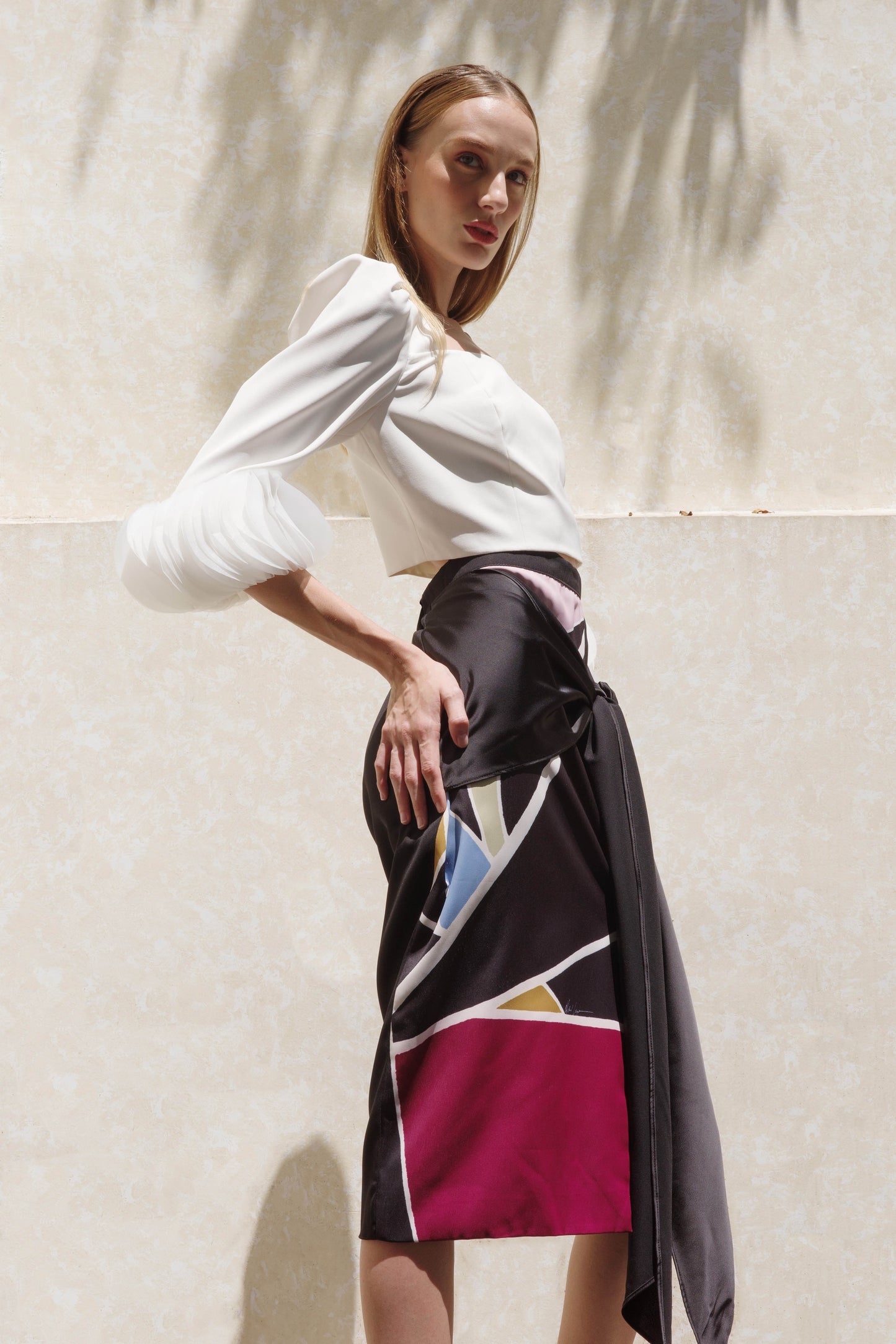 Plains & Prints X Michael Leyva Via Skirt  (Prtd.Blk)